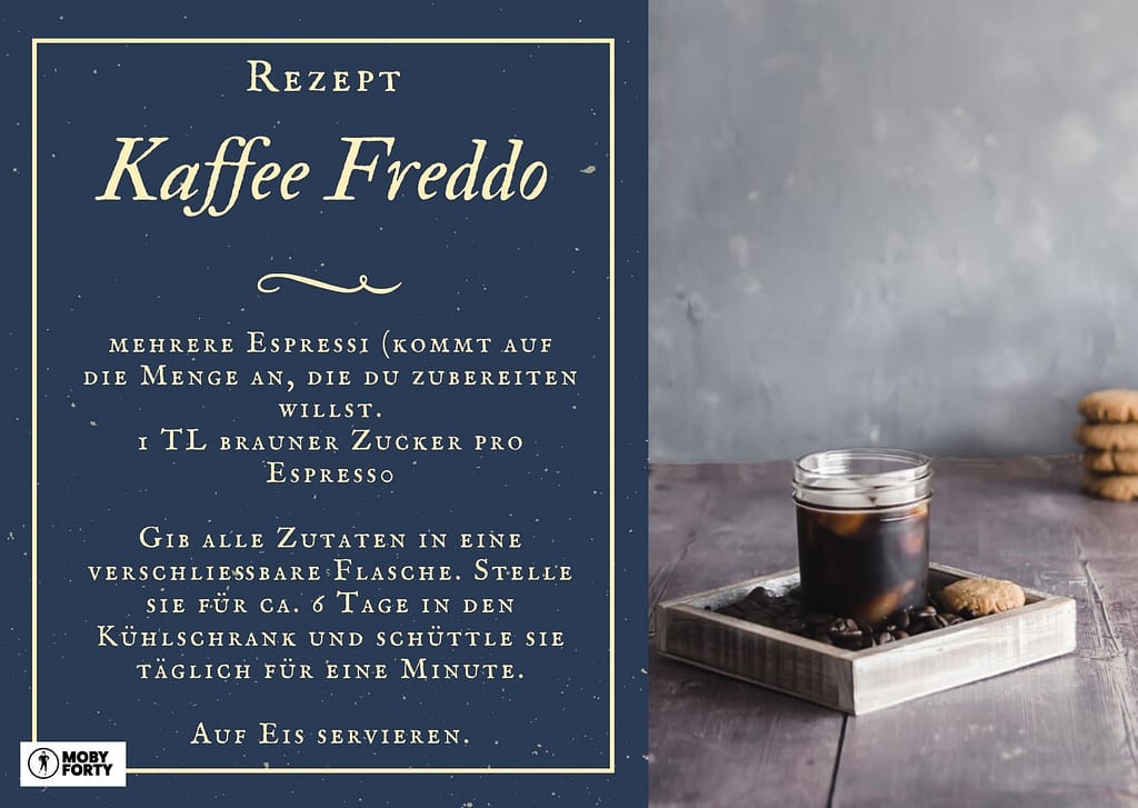 Rezeptkarte Kaffee Freddo